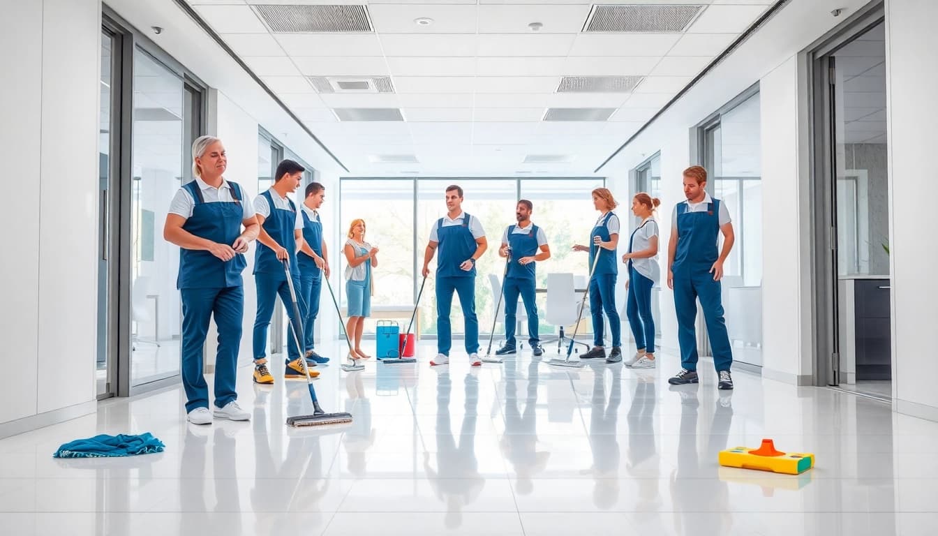 Effiziente Gebäudereinigung Ulm durch professionelle Reinigungsteams in einem modernen Büro