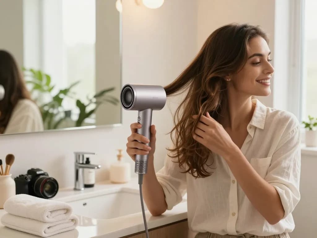 Laifen Haartrockner im Vereinigten Königreich, verwendet in modernem Bad für müheloses Styling und täglichen Luxus.