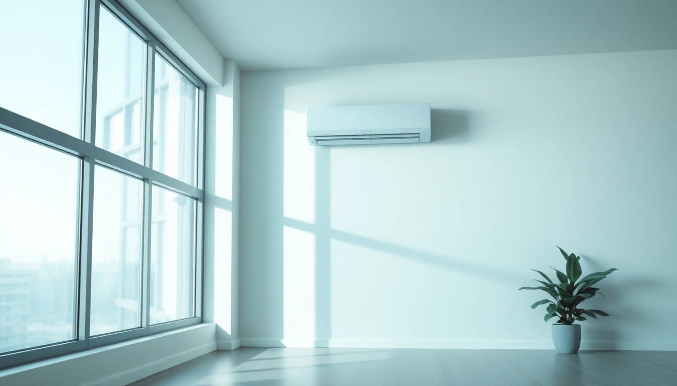 Klimaanlage kaufen: Explore energy-efficient split systems in a modern interior setting.