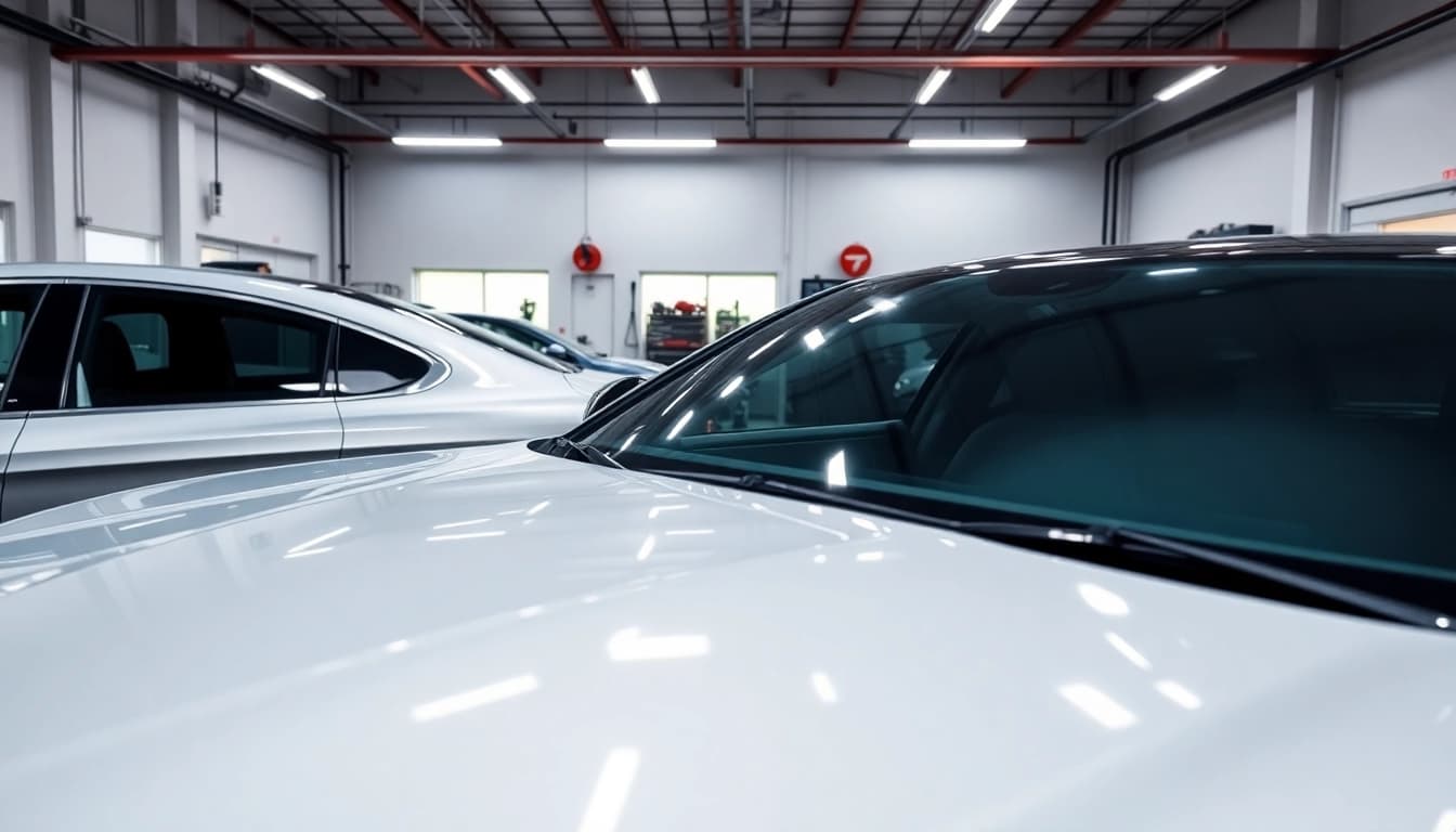 Keramikversiegelung Termin München – Professionelle Anwendung in einem modernen Auto-Detailing-Werkstatt.