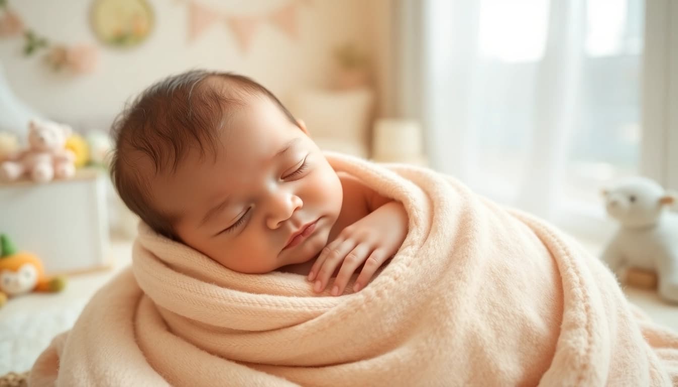 Neugeborenen Babyshooting mit schlafendem Baby in gemütlichem Raum.