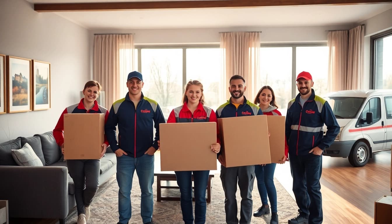 Professionelle Umzugshelfer transportieren Möbel in Saarland, zeigen zuverlässige Dienstleistungen eines umzugsunternehmen im Saarland.