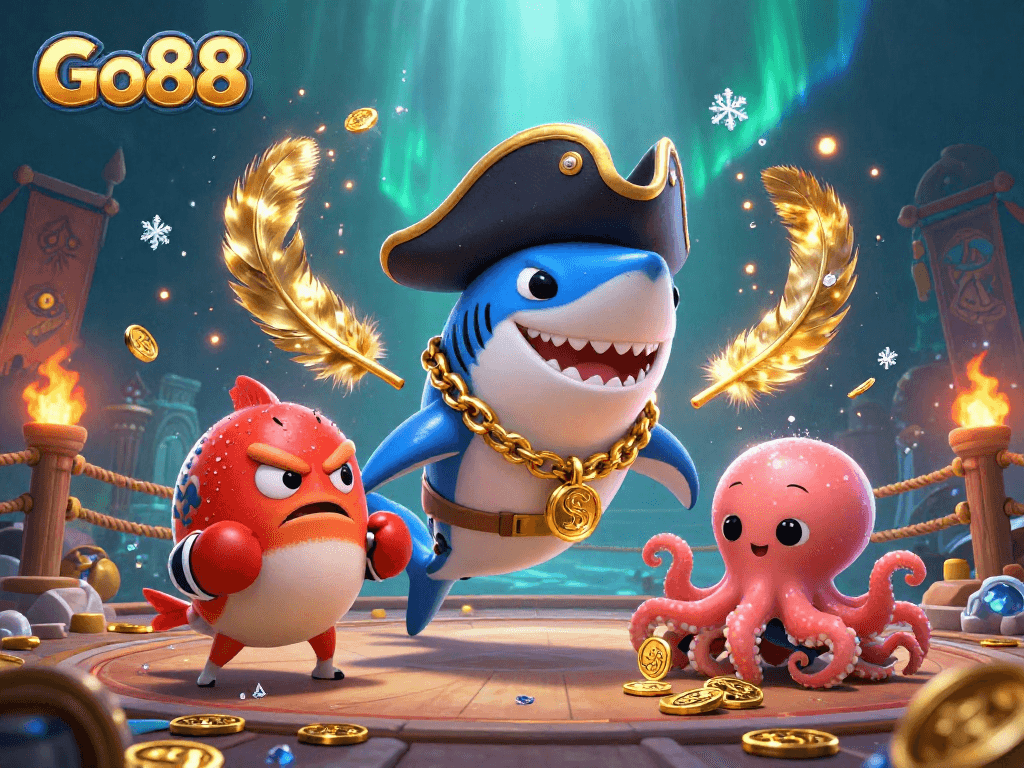 Experience exciting gameplay at Go88 with colorful characters and dynamic casino elements.