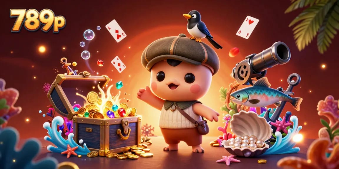 Experience the excitement of 789p casino games with playful 3D characters in a rich, vibrant scene.