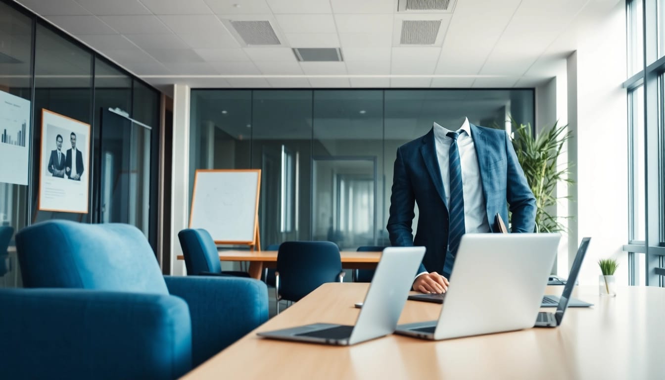 Professioneller Personalberater Vertrieb evaluiert Lebensläufe und berät Kunden im modernen Büro.