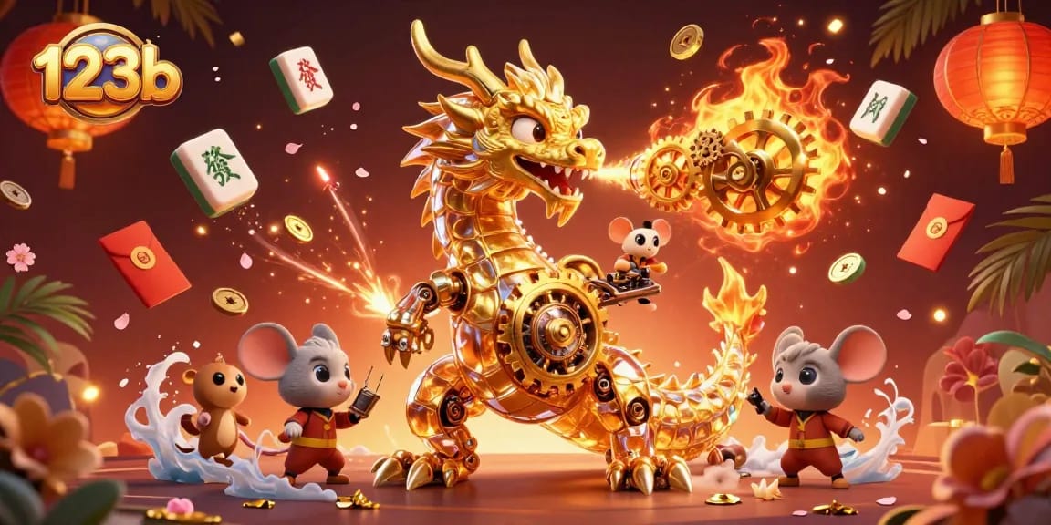 Engage with 123b while witnessing a golden dragon enhancing a dynamic casino scene filled with rich symbols.