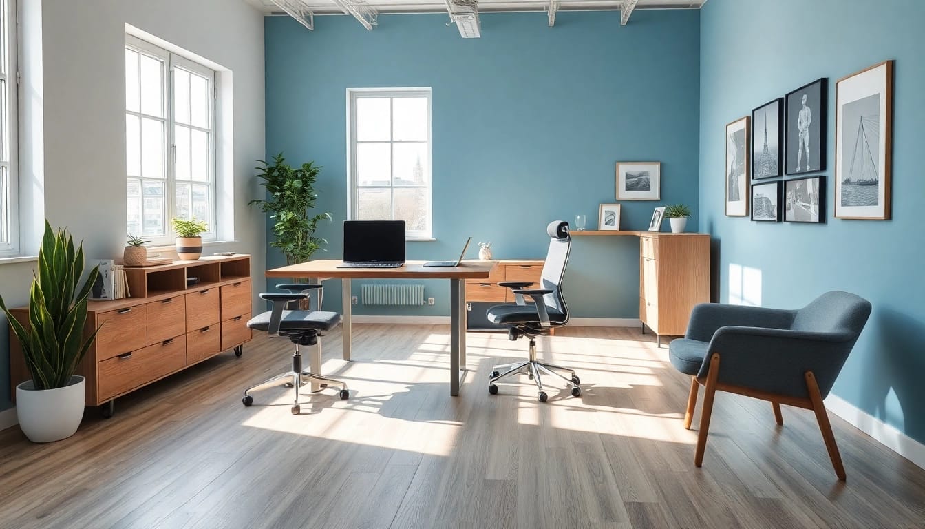 Stilvolle Büromöbel in einem modernen Büro für effizientes Arbeiten.