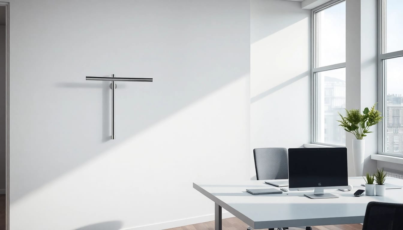 Entdecken Sie den hochwertigen Edelstahl-Abstandshalter in einem modernen Büro, passend zu abstandshalter.com.