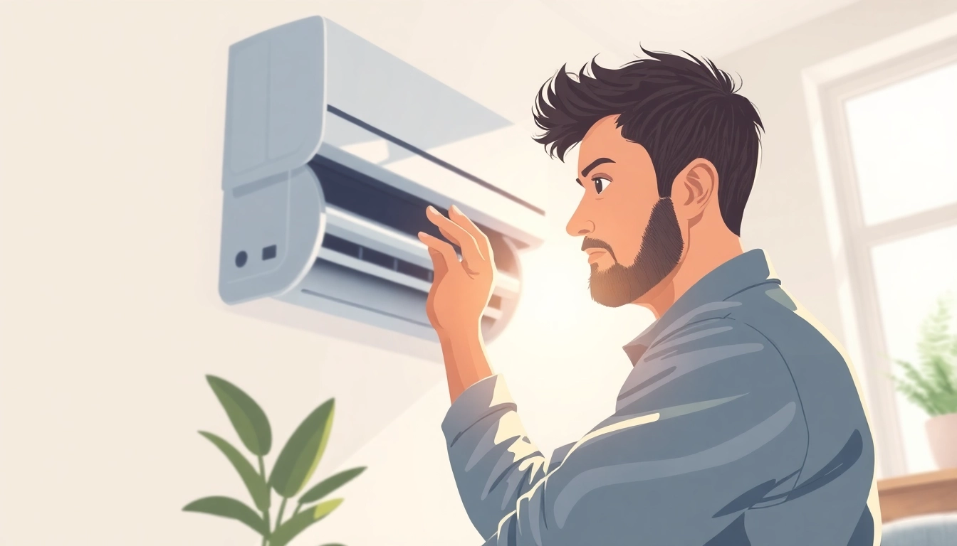 Technician expertly Klima installieren an air conditioning unit in a modern home environment.