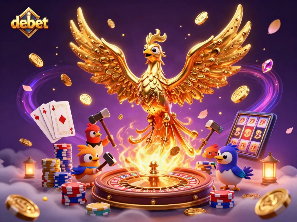 Experience engaging gaming dynamics with debet's vibrant casino phoenix, gold coins, and thrilling elements.