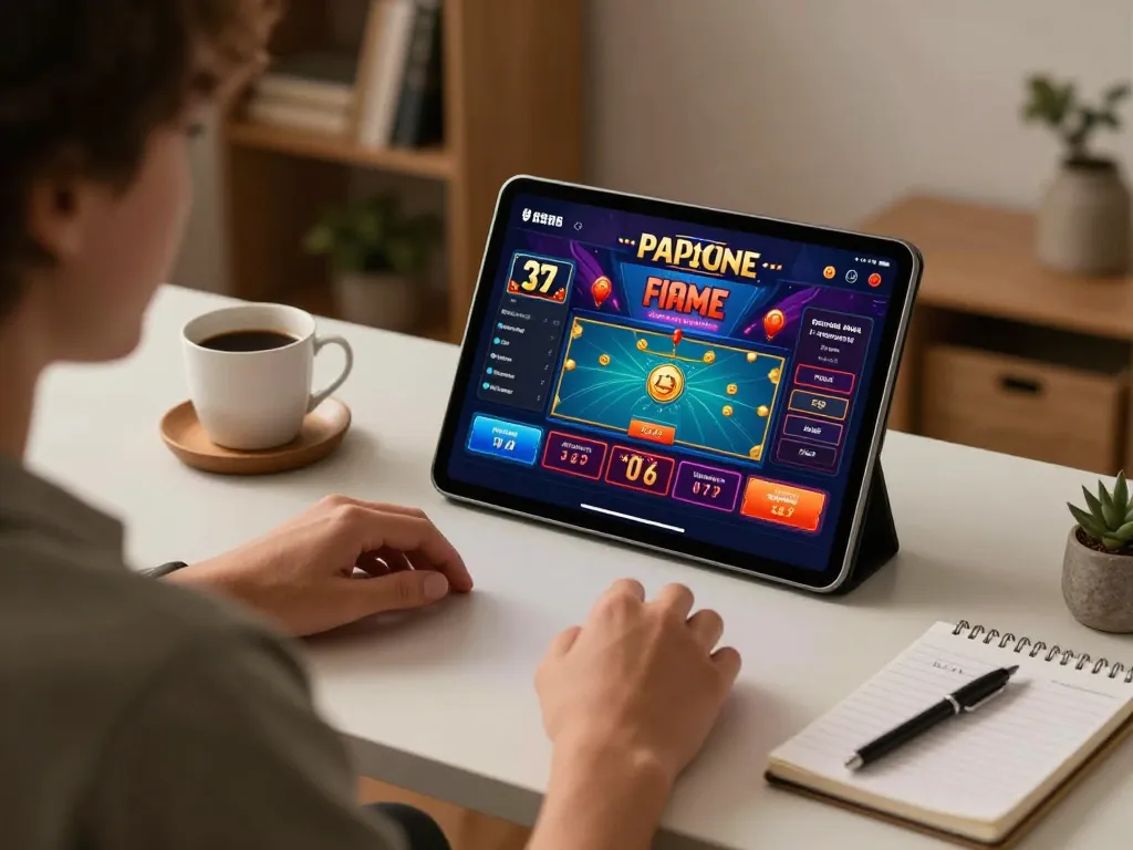 Player immerses in online gaming on RR88, displaying dynamic casino interface on tablet.
