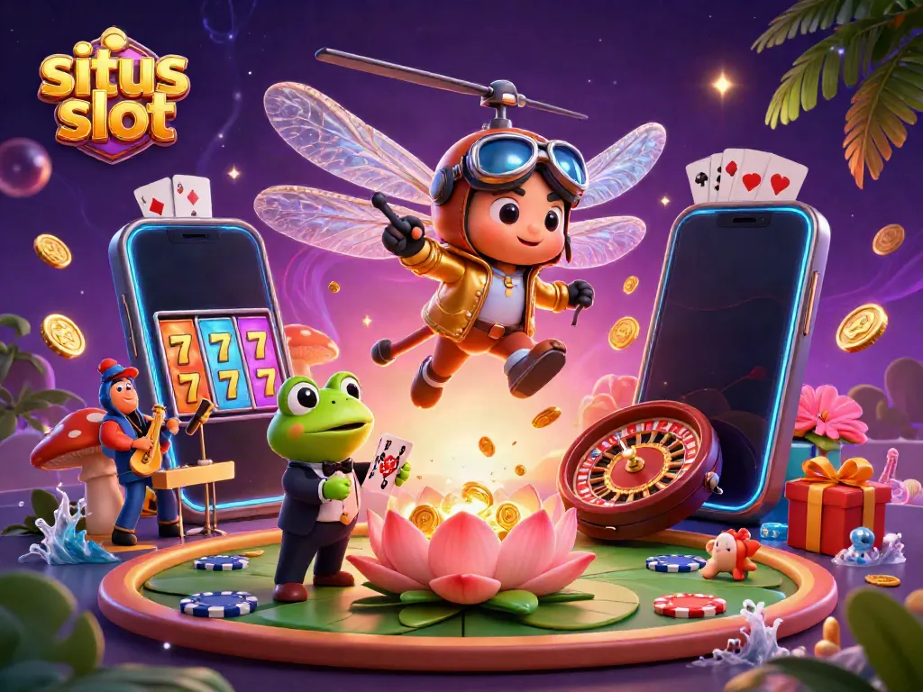 Engage with the exciting world of situs slot with vibrant characters and immersive casino elements.