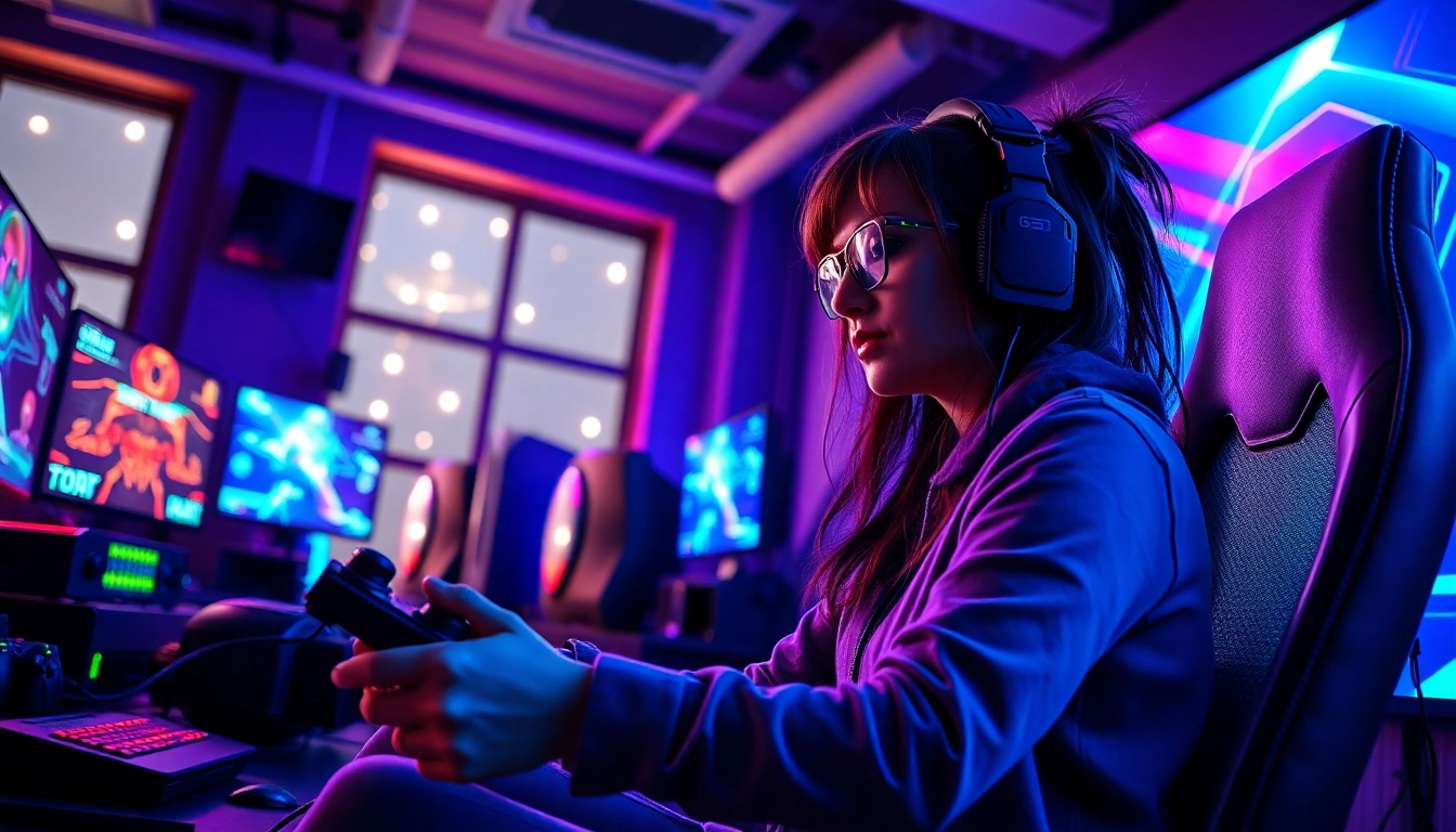 Spiele Enthusiasten verfolgen die neuesten Gaming News Österreich in einem modernen Gaming Raum.