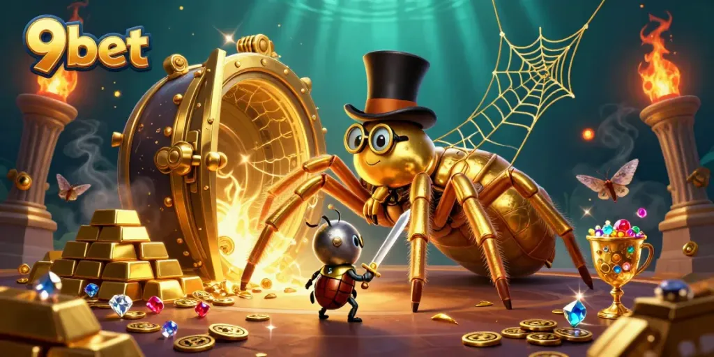 Experience the thrill of 9bet with a vibrant 3D casino scene featuring enchanting characters.