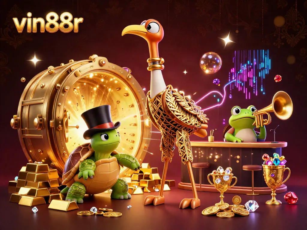 Engage in vibrant gameplay at vin88r with a lavish 3D art scene filled with treasures and lively characters.