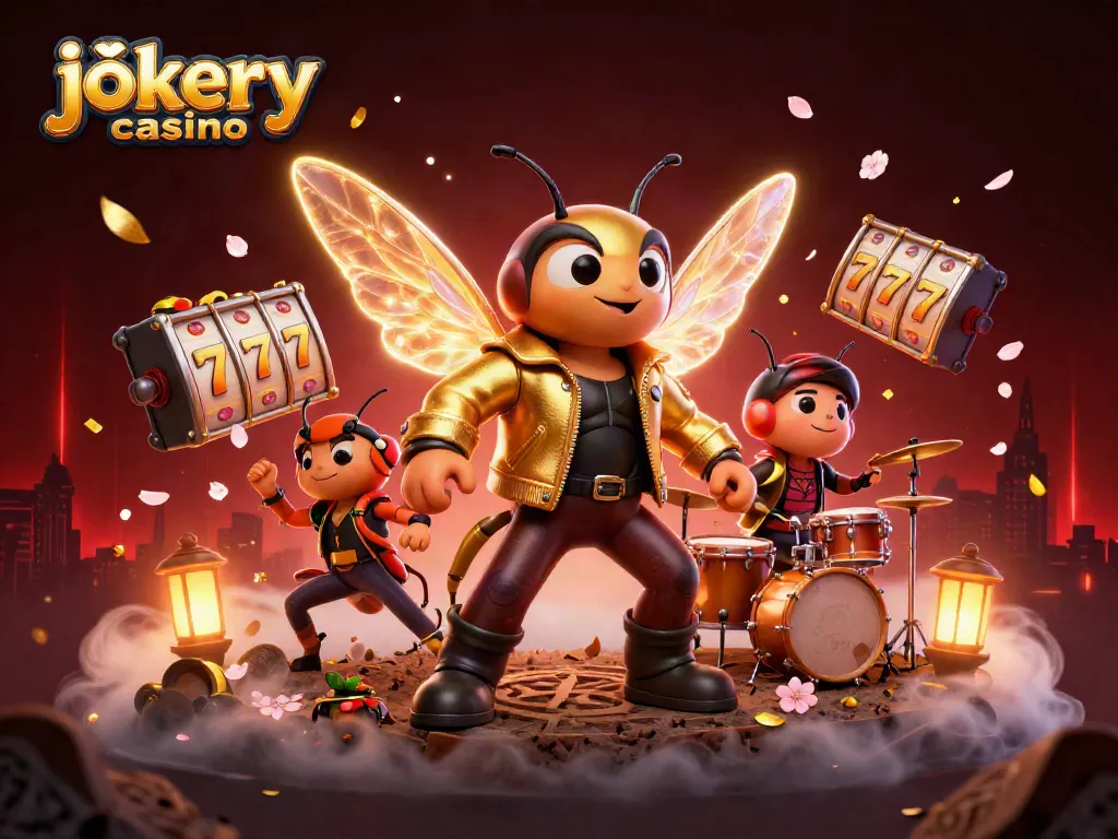 Spin to win at jokery casino with energy and excitement in this vibrant digital illustration.