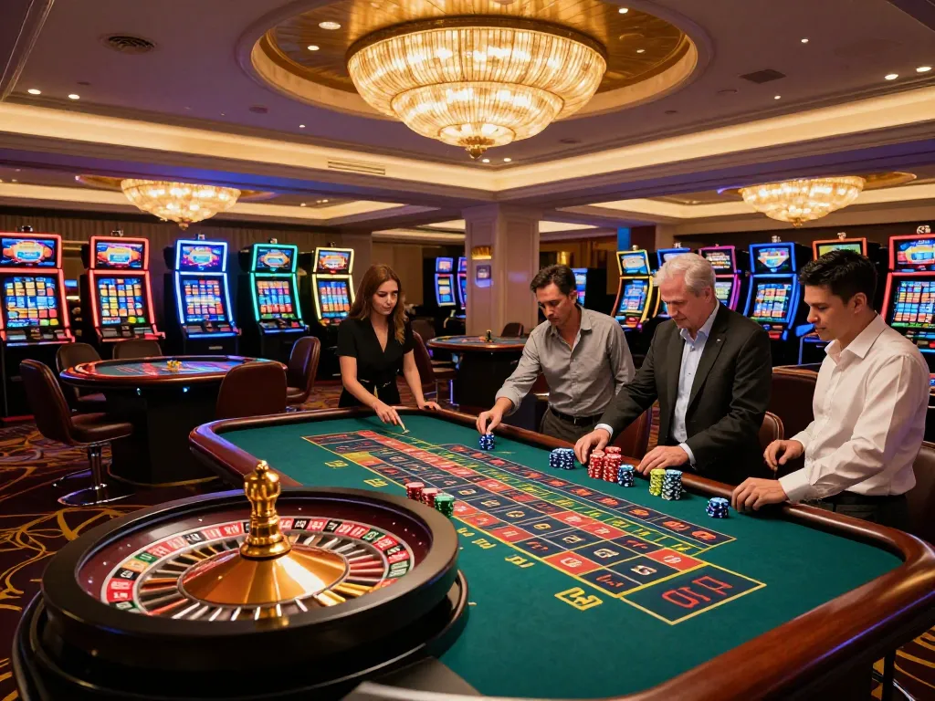 Players engaging at the roulette table while betting on hm888, showcasing excitement and strategic gameplay.
