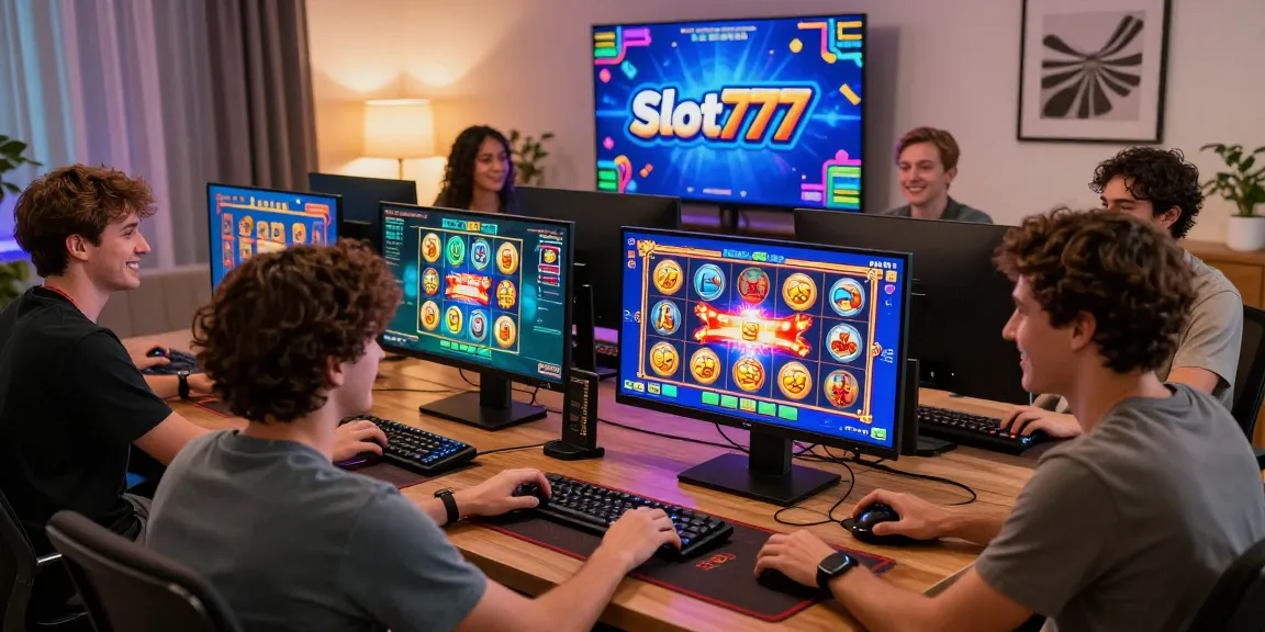 Permainan slot Slot777 yang menarik dengan pemain tersenyum di rumah modern.