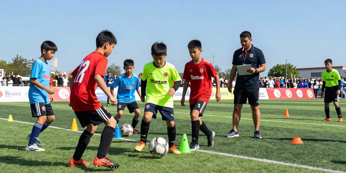 Aktive Fußballspieler beim Training mit hochwertigen Bällen von Mantom - Fußballbedarf kaufen für beste Leistung.