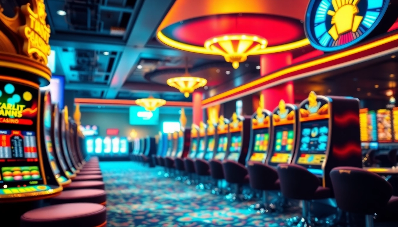 Erleben Sie die aufregende Welt der Online Casinos in der Schweiz mit einem visuellen Eindruck von Spielautomaten und entspannenden Spielumgebungen.