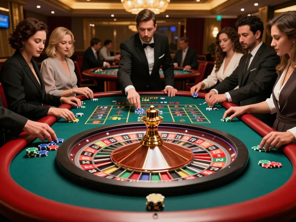 Engaging gameplay at a roulette table illustrating Staubbindematte für saubere Produktionsbereiche in action.