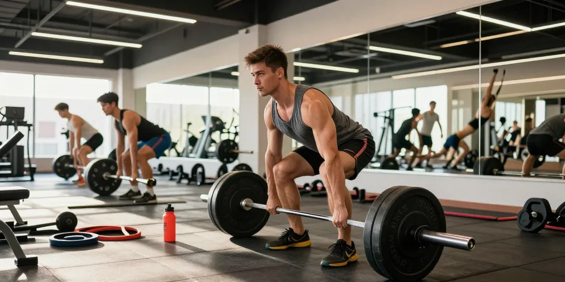Leidenschaftlicher Athlet, der im Fitnessstudio Anabolika Shop Deutschland Kreuzheben ausführt, was Stärke und Fitness betont.