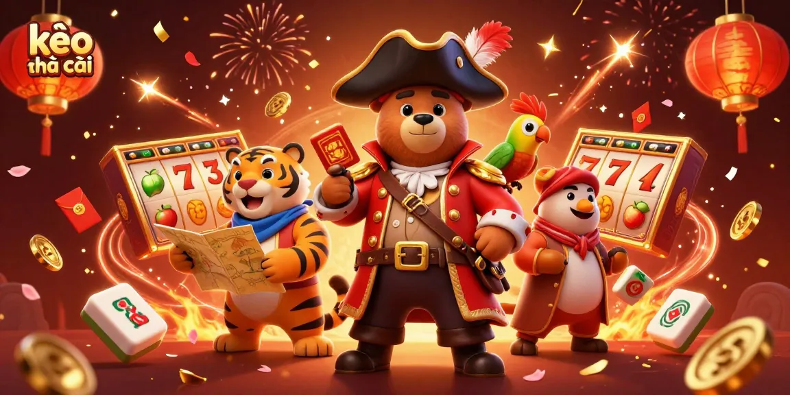 Experience the thrill with kèo nhà cái in this vibrant 3D illustration featuring lively casino elements.