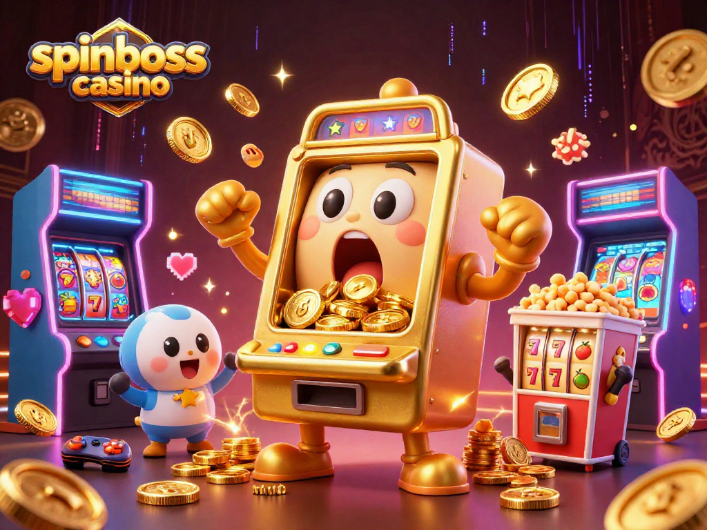 Erlebe die aufregende Welt von spinboss casino, wo der goldene Spielautomat gewinnt und Coins sprudeln.