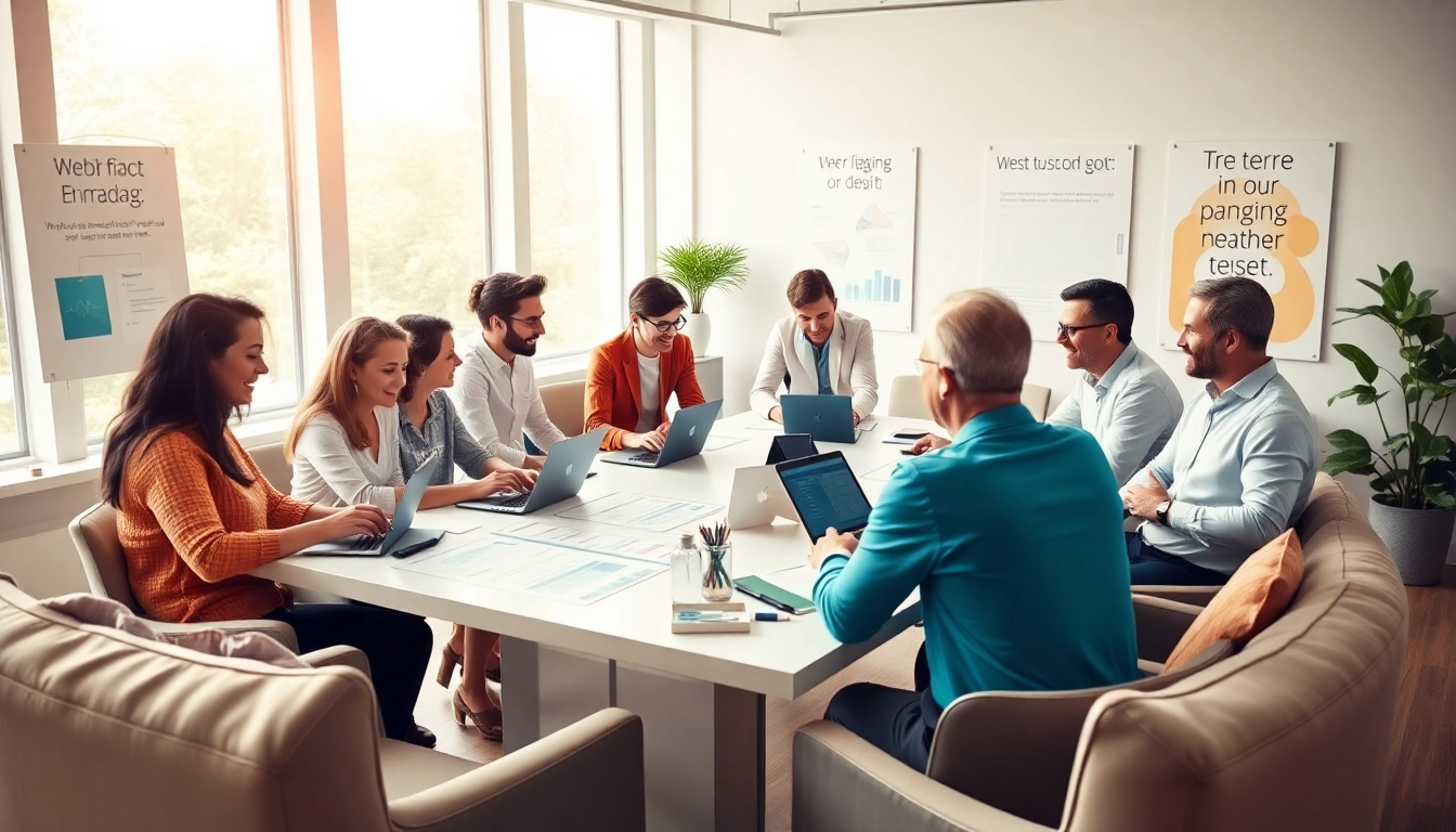 Engaging scene of a marketing team strategizing at a werbeagentur pflege, promoting elder care services.