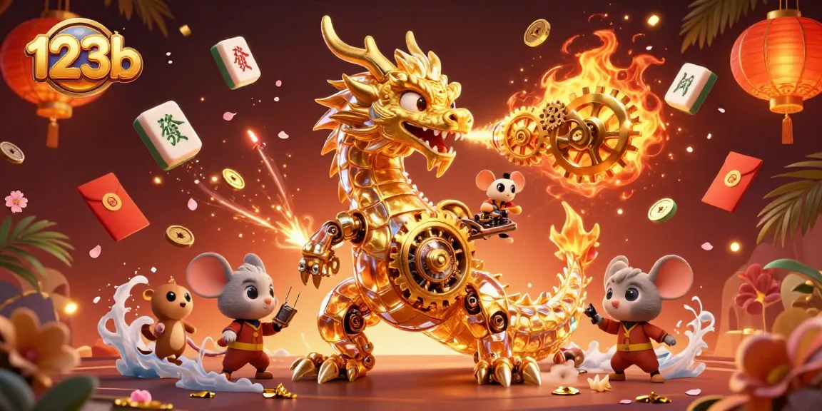 Engage with 123b while witnessing a golden dragon enhancing a dynamic casino scene filled with rich symbols.