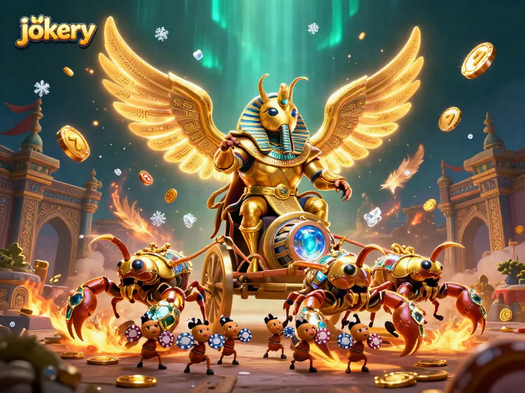 Experience the thrill of jokery slots with this dynamic 3D illustration featuring vibrant casino elements.
