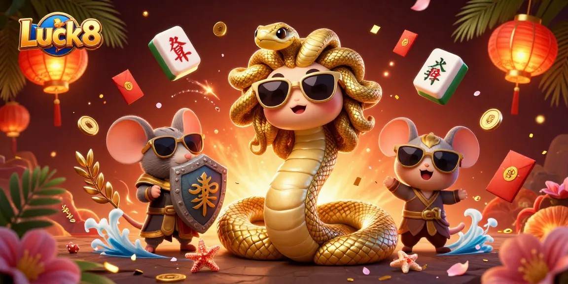 Engage with Luck8's vibrant casino adventures through this animated scene filled with fortune elements.