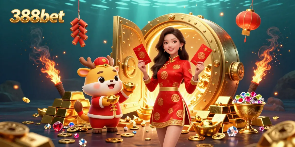 Experience vibrant casino excitement at 388bet with festive characters and rich rewards!