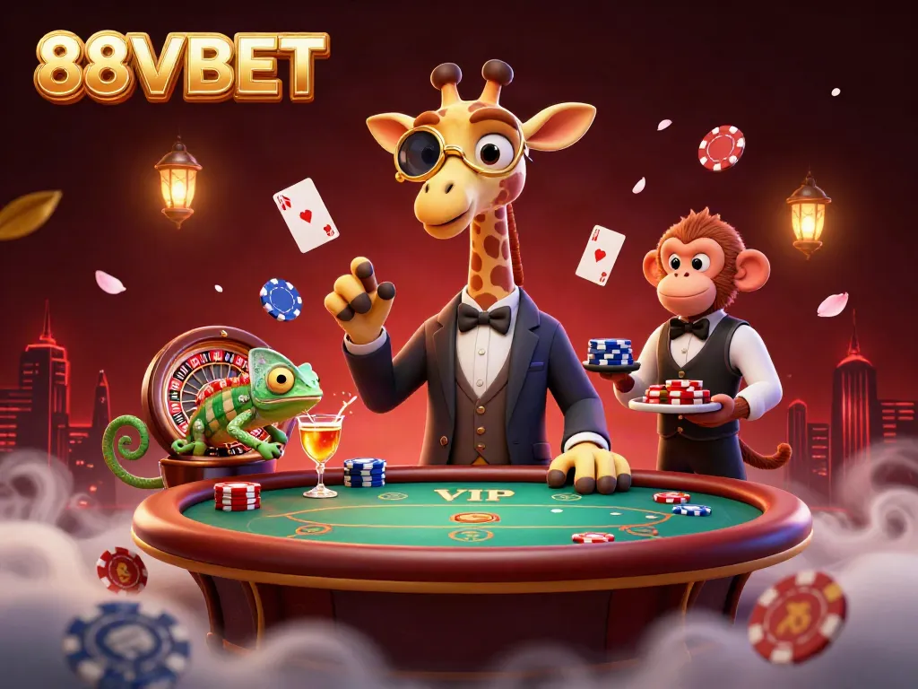 Engage in the excitement of 88VBET with vibrant characters and dynamic casino elements.