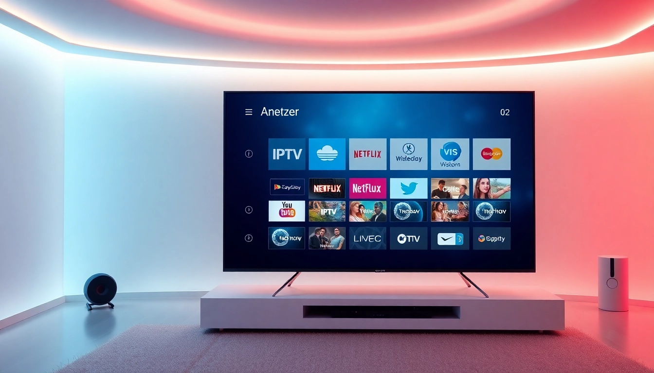 View various IPTV Anbieter options displayed in a sleek digital interface with vibrant streaming icons.