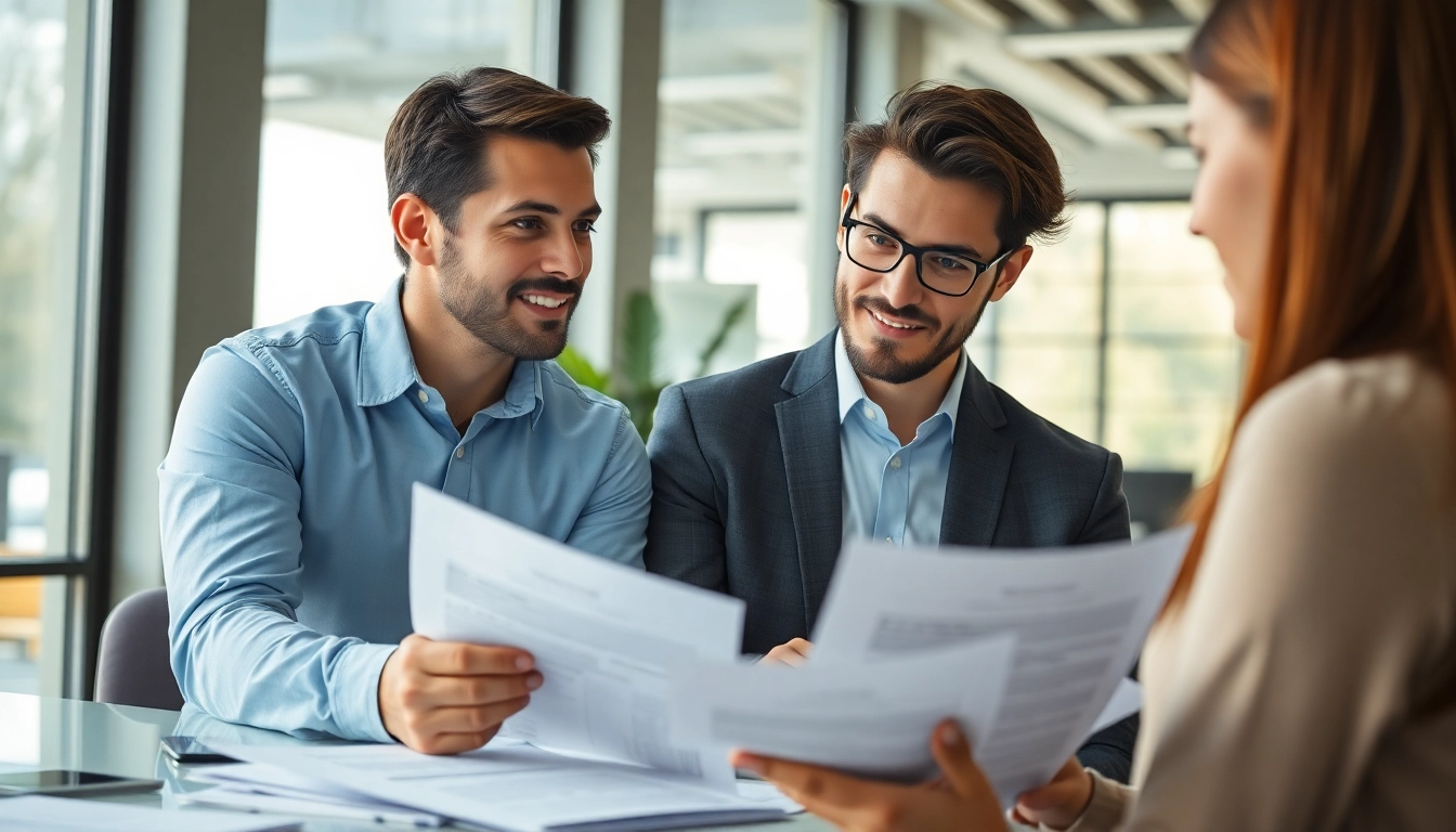 Headhunter Ingenieure begleitet einen Kandidaten in einem professionellen Büro zum Vorstellungsgespräch.