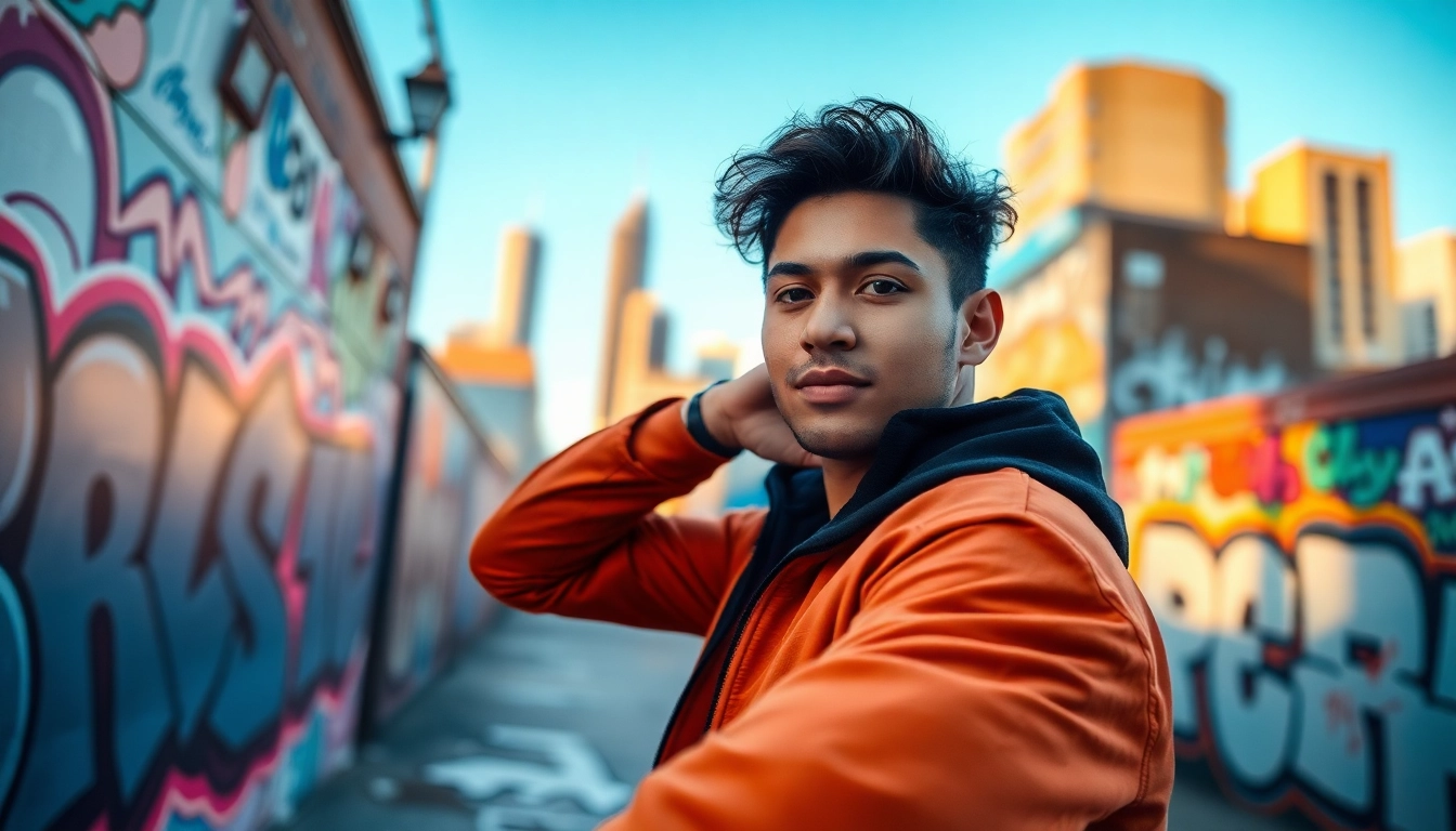 Tinder bilder eines jungen Mannes in urbanem Umfeld, ideal für Dating-Profile.