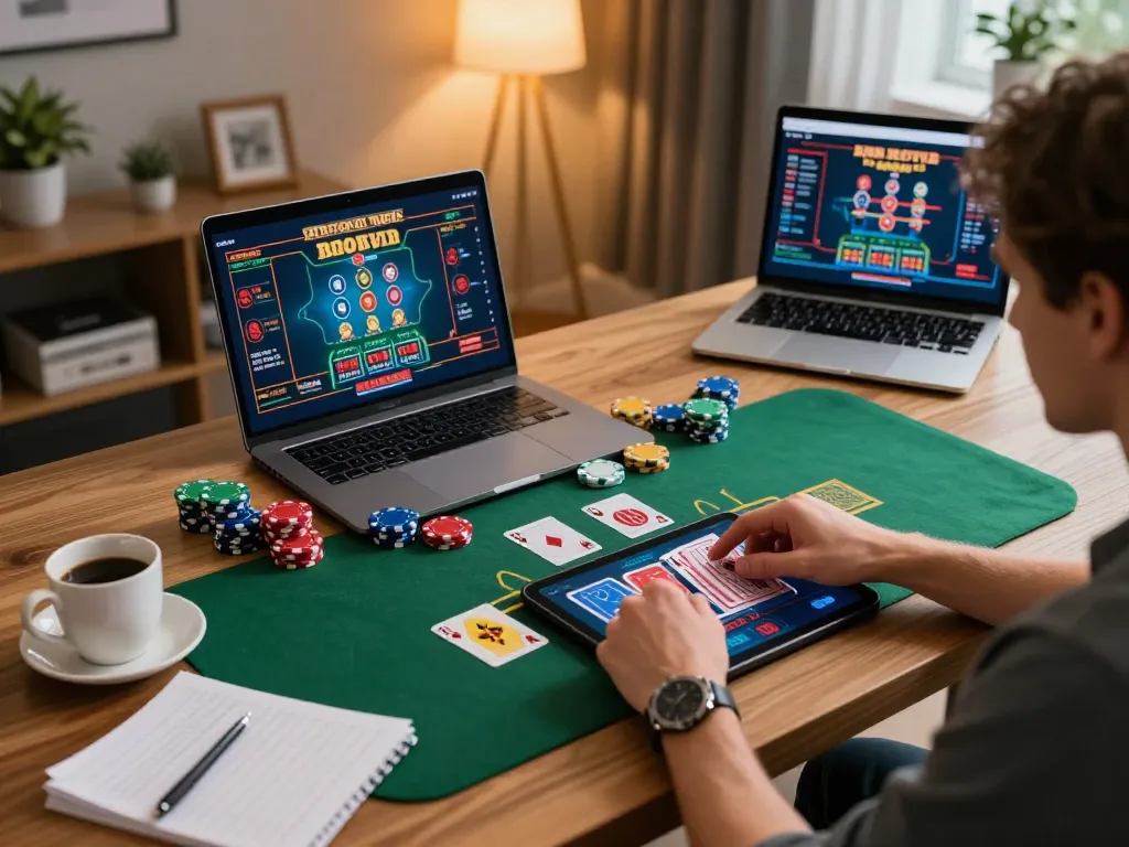 Engaging in a live casino game using the mm88 link from home gaming setup