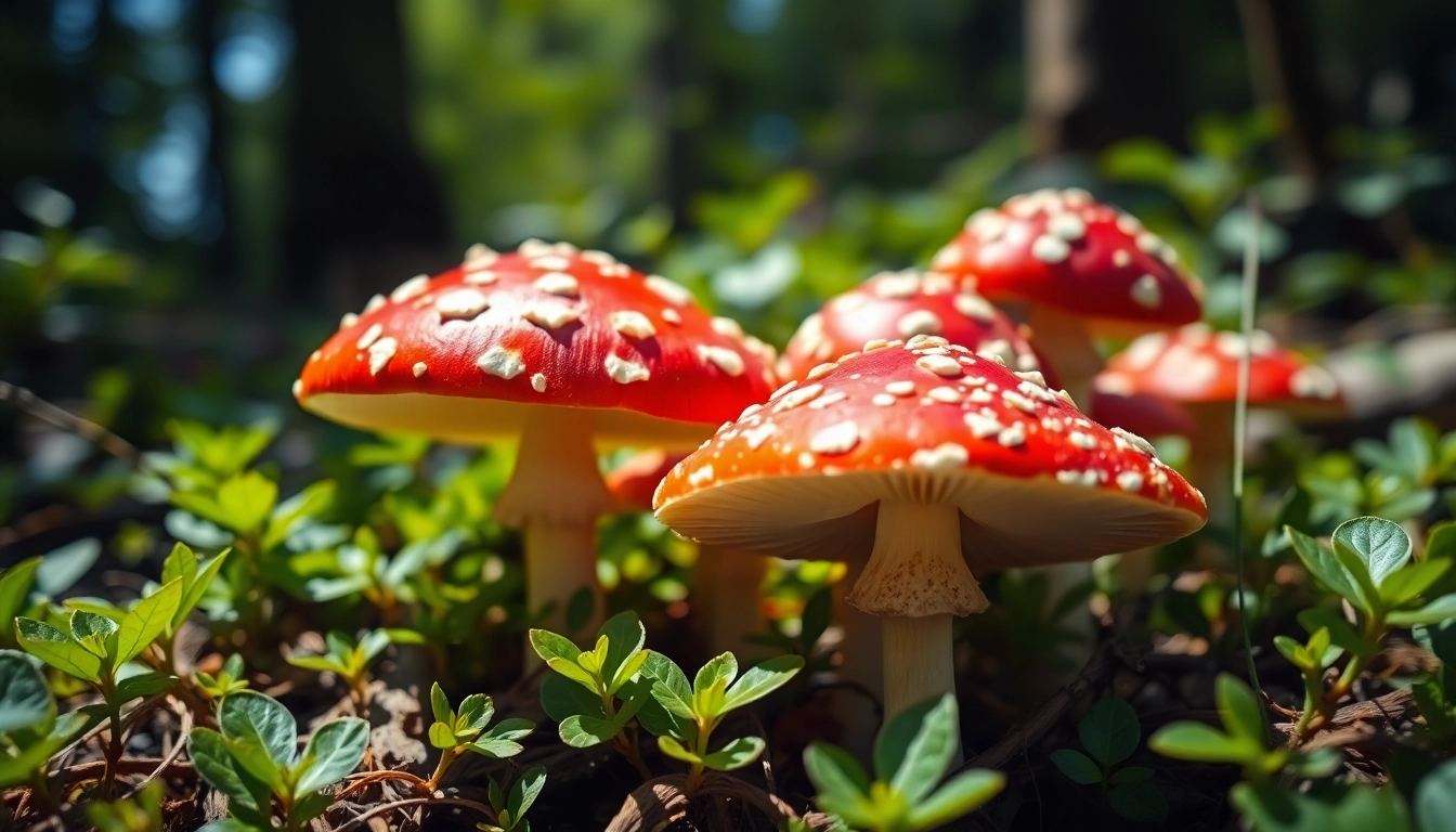 Fliegenpilz kaufen in einer natürlichen Umgebung, leuchtend und einladend