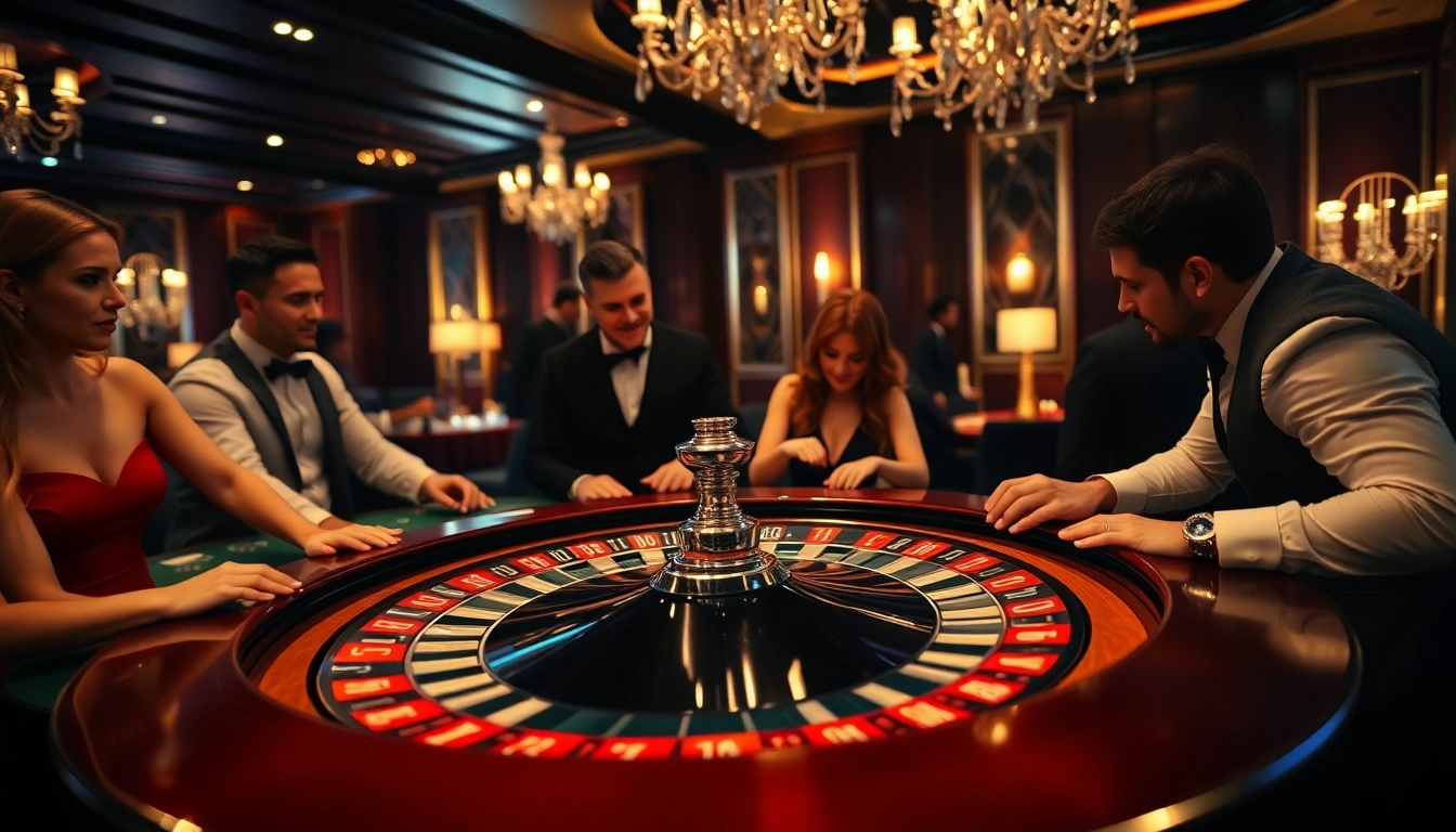 Golisimo Germany im Casino mit Spielern am Roulette-Tisch und lebendiger Atmosphäre.