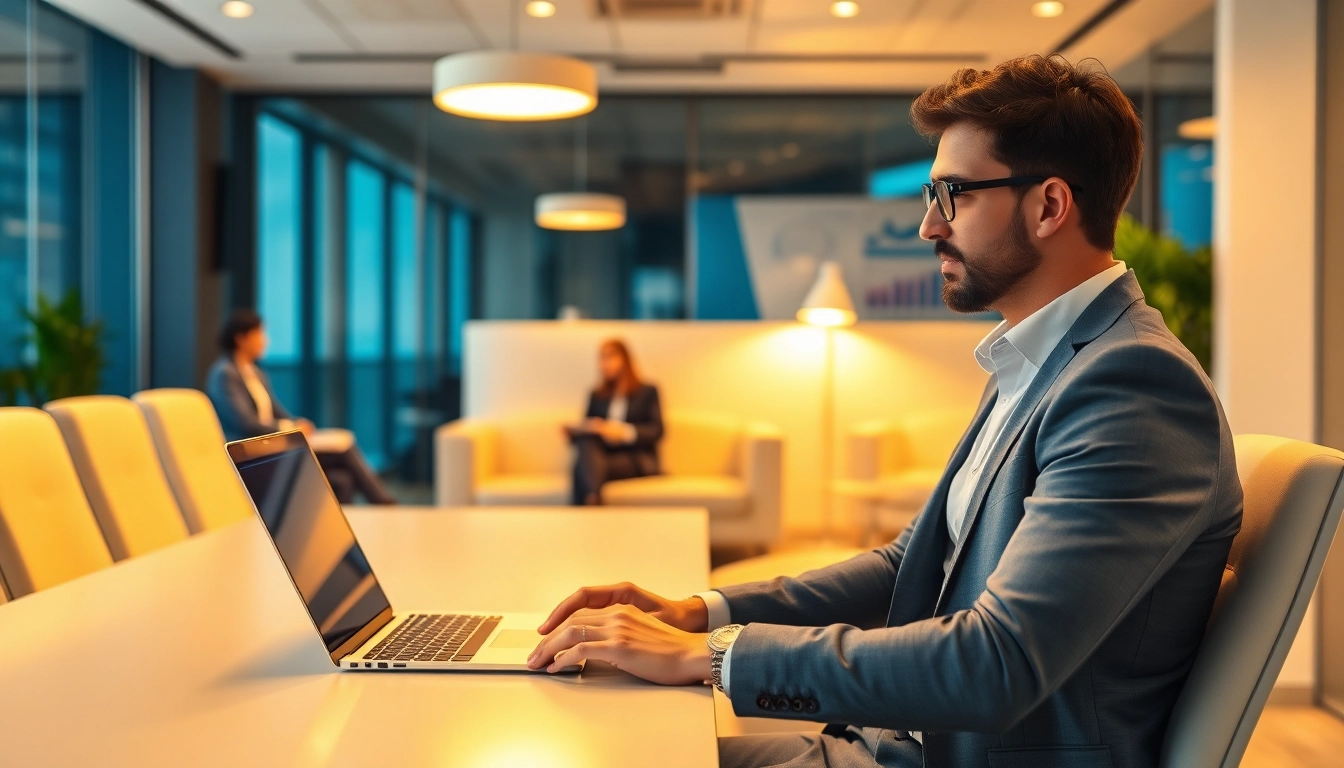 Headhunter Finance in einer modernen Büroszene, die effiziente Rekrutierung darstellt.