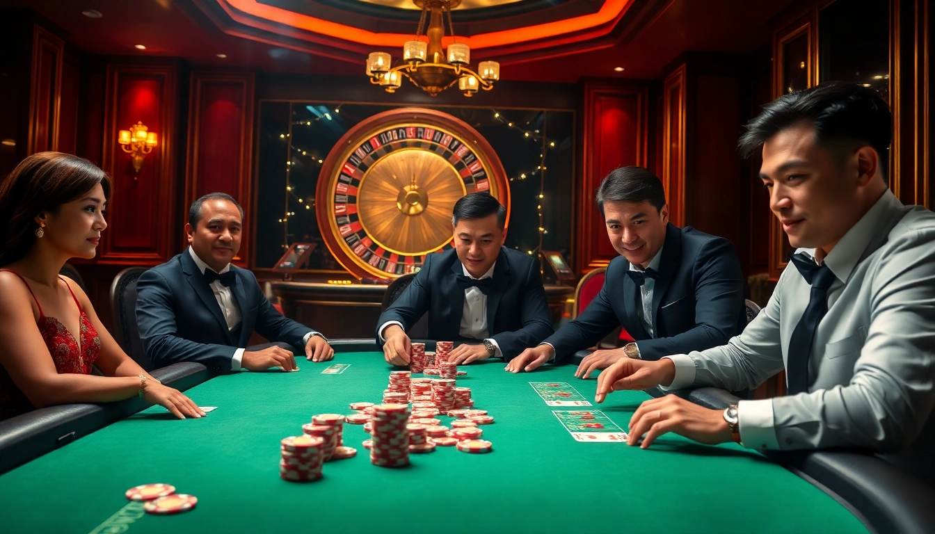 Experience the excitement at Nhà cái Jun88 with vibrant poker games and luxury decor.