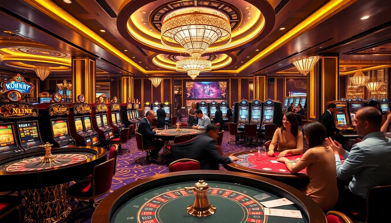 kuwin vip players enjoying a thrilling casino experience with modern slot machines and sophisticated tables.