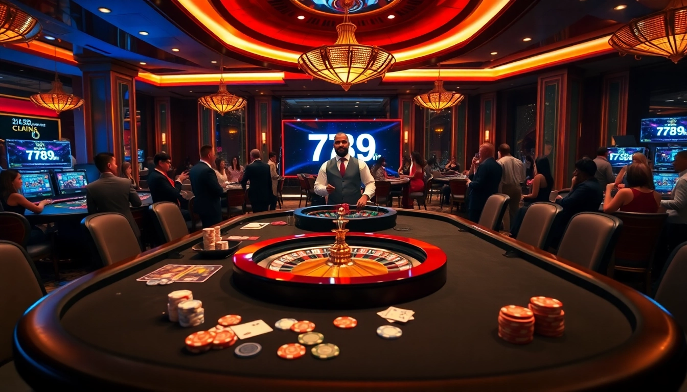 Play at 789 win's exciting casino table with chips and cards ready for high-stakes gambling.