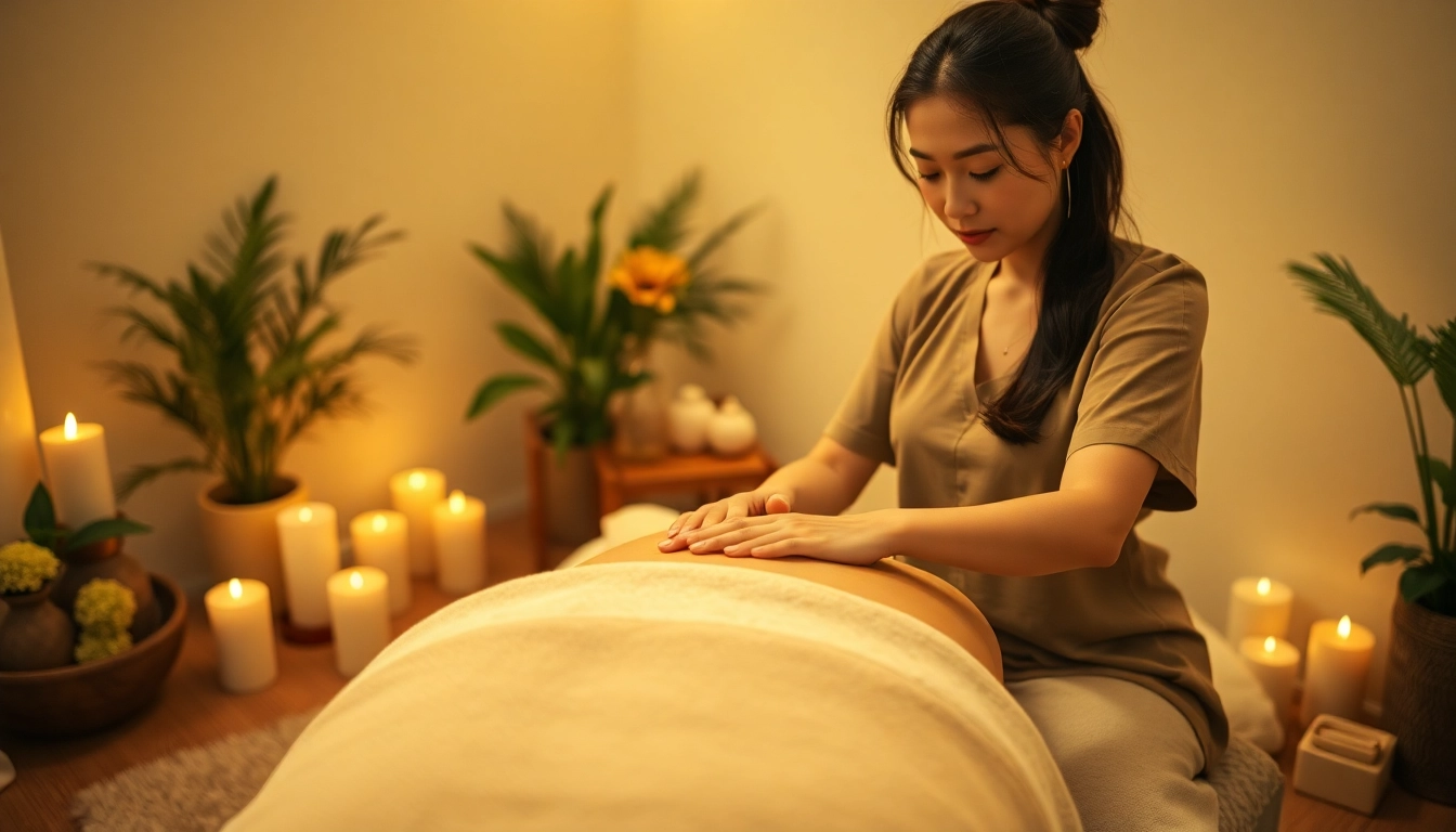 차분한 환경에서 젊은 테라피스트가 진정시키는 마사지를 제공하는 오산출장마사지의 편안한 모습