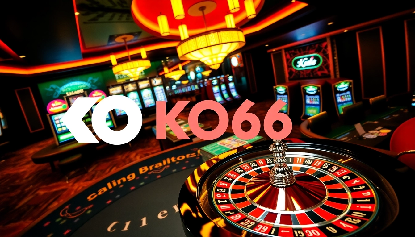 Trải nghiệm bầu không khí chơi game thú vị tại KO66 với các bàn casino sống động, bài và roulette.
