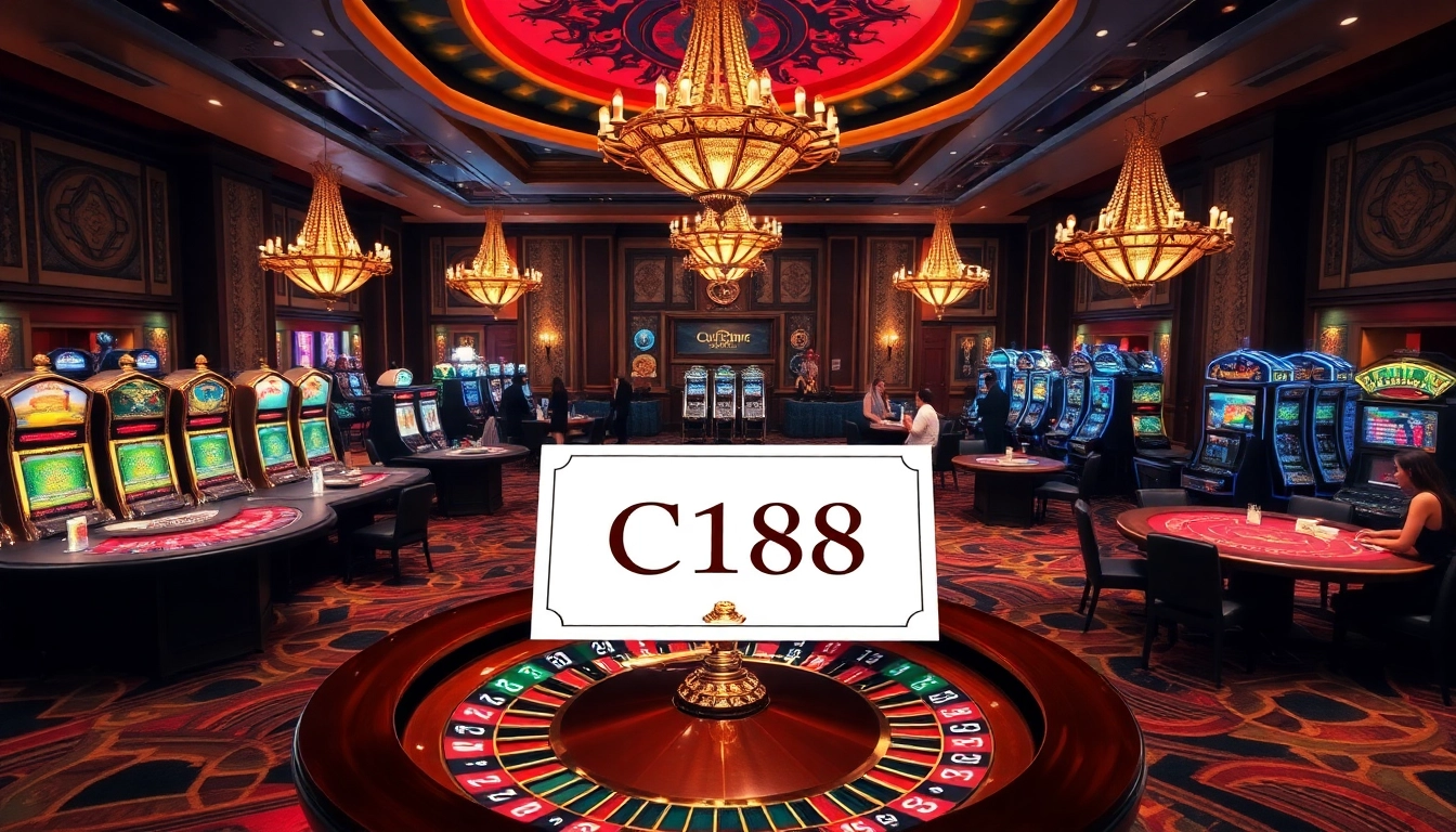 Experience thrilling gaming moments at C168 casino with luxurious tables and vibrant slot machines.