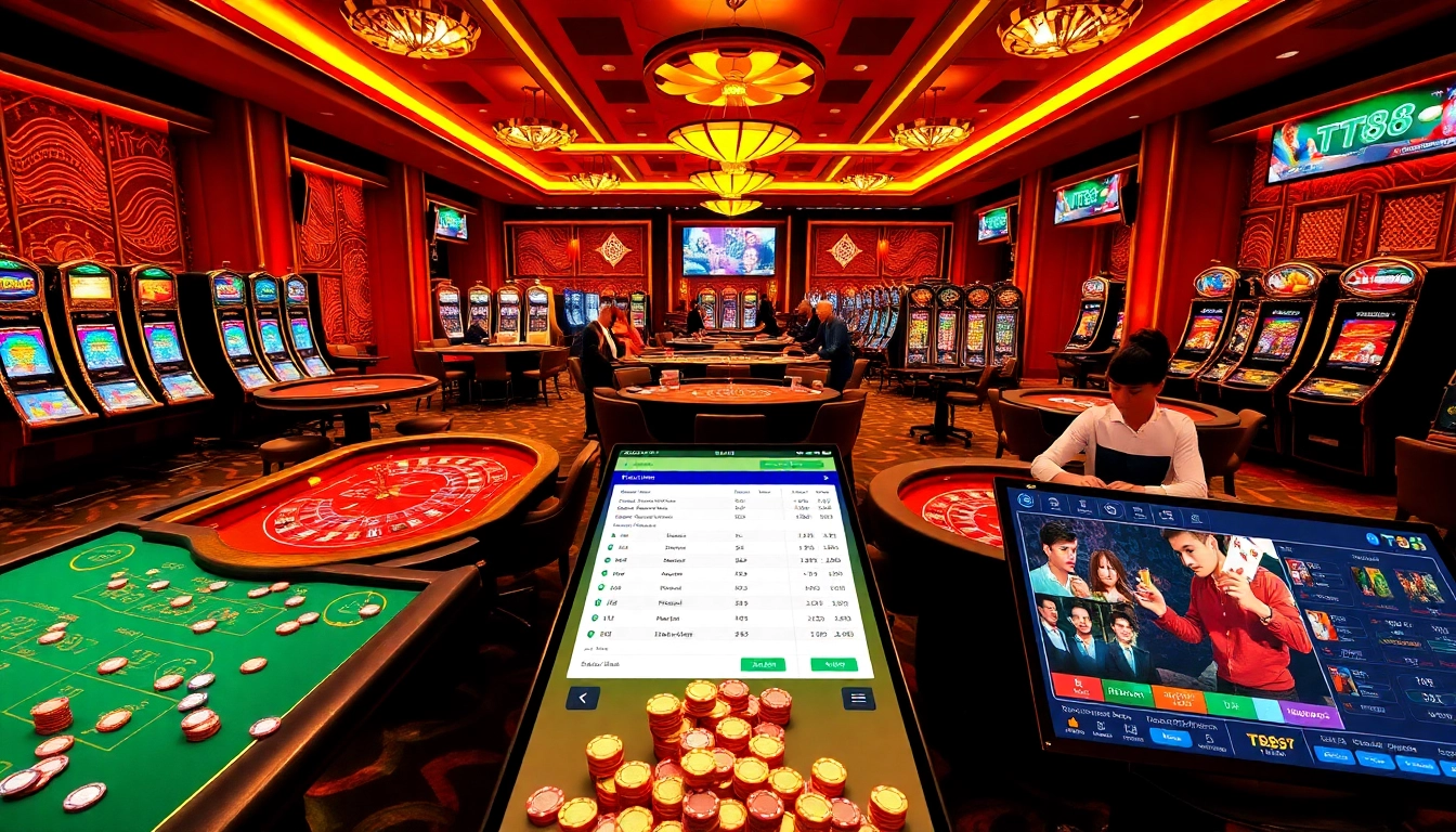 Experience the excitement at TT88 casino with players enjoying thrilling table games and slots.