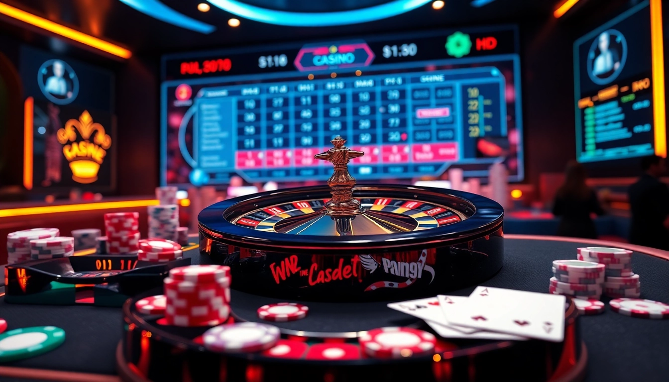 Plagiat testen on an exciting online gambling interface showcasing poker chips and roulette.